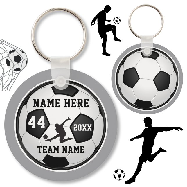 Llavero Regalos de fútbol personalizados para niños y sus  (Personalized Soccer Team Gifts. Cheap soccer gifts. Soccer party favors. Boys soccer.)