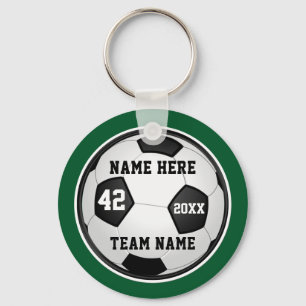 Llavero Regalos de fútbol verdes y blancos baratos, perso