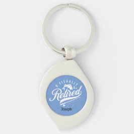 Llavero Regalos de jubilación. Pescador/mujer. Nombre modi