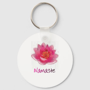 Llavero Regalos de la yoga de "Namaste" de la flor de