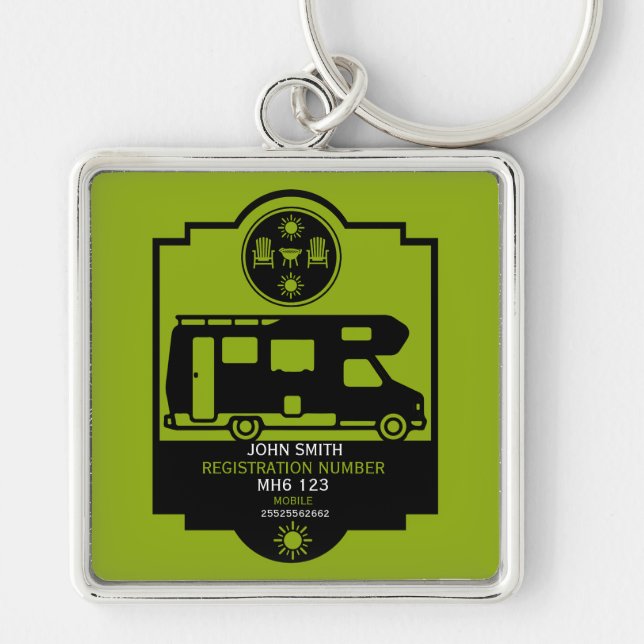 Llavero Regalos de Motorhome Campsite (Frente)