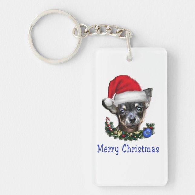 Llavero regalos de Navidad para Chihuahua (Frente)