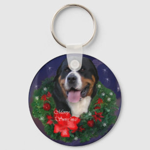 Llavero Regalos de Navidad para el perro de montaña suizo 