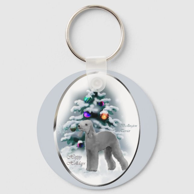 Llavero Regalos de Navidades de Bedlington Terrier (Anverso)