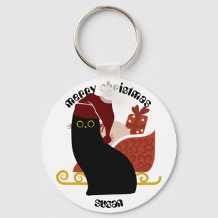 Llavero regalos de navidades de gatos, nombre personalizad