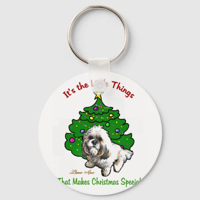 Llavero Regalos de Navidades de Lhasa Apso (Anverso)