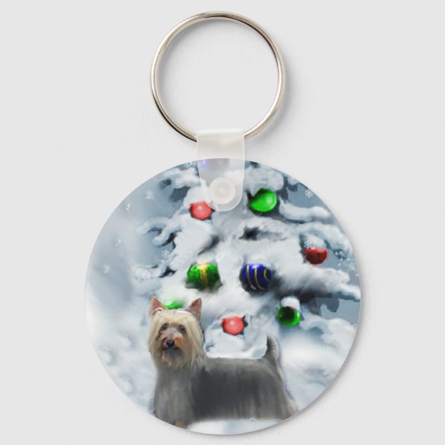 Llavero Regalos de Navidades de Silky Terrier (Anverso)
