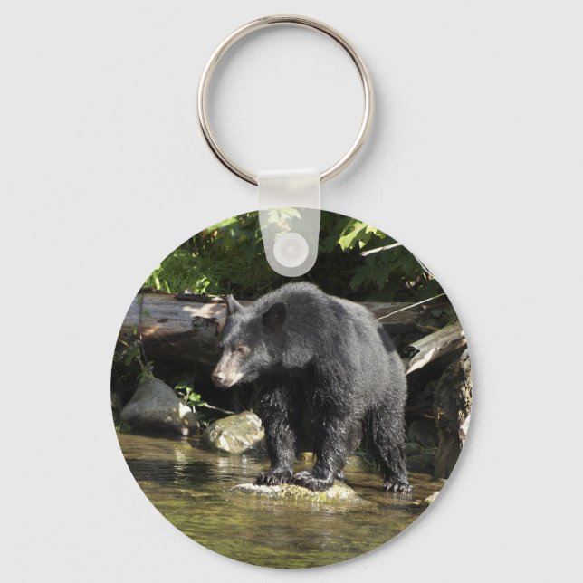 Llavero Regalos de oso negro "Salmon Spotting" (Anverso)