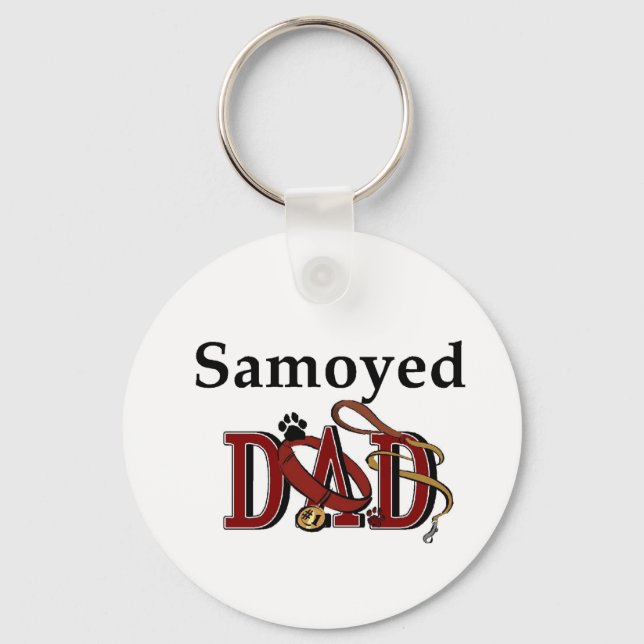 Llavero Regalos de papá de Samoyed (Anverso)