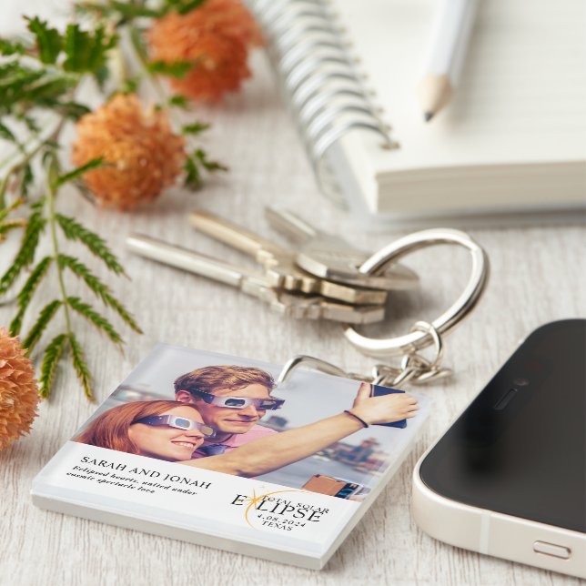 Llavero Regalos de parejas fotográficas de eclipse solar t (Frente Derecha)