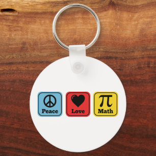 Llavero Regalos de profesores de matemáticas de paz y amor