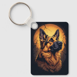 Llavero 🐾 Regalos de retrato de perro pastor alemán 🐾