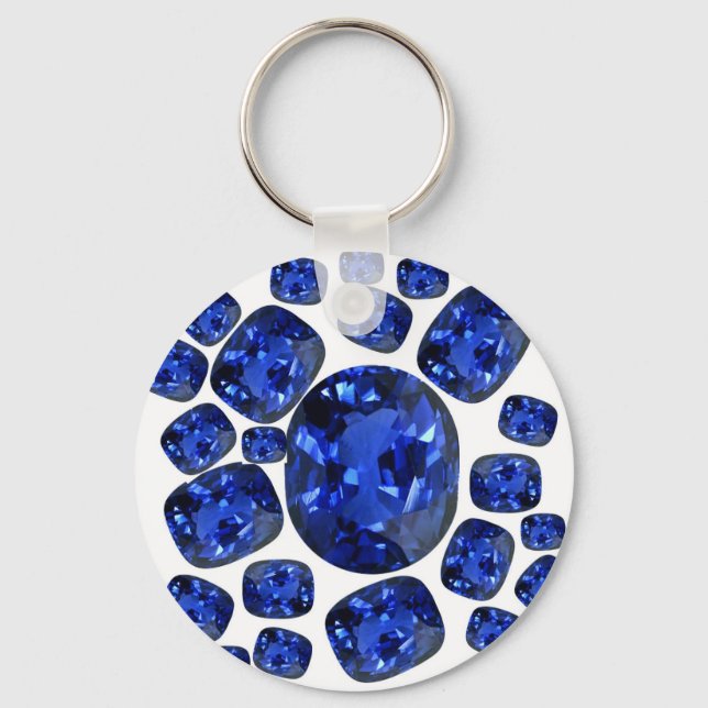 Llavero Regalos de Sapphire Gems Birthstone por los tiburo (Anverso)