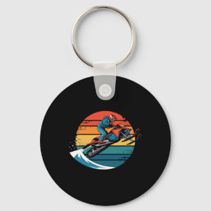 Llavero Regalos de snowboard de montaña Retro Sunset Snowb