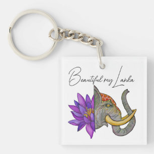 Llavero Regalos de Sri Lanka con elefante y Lotus