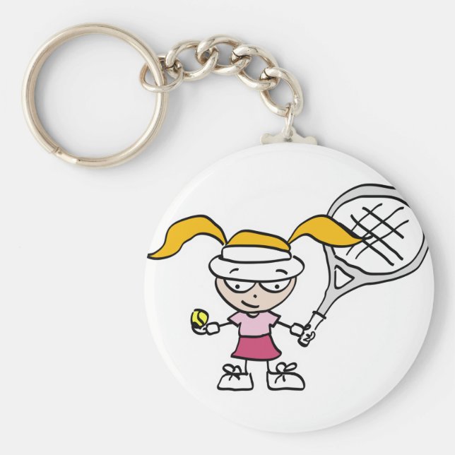 Llavero Regalos de tenis y tarjetas con un chica personali (Frente)