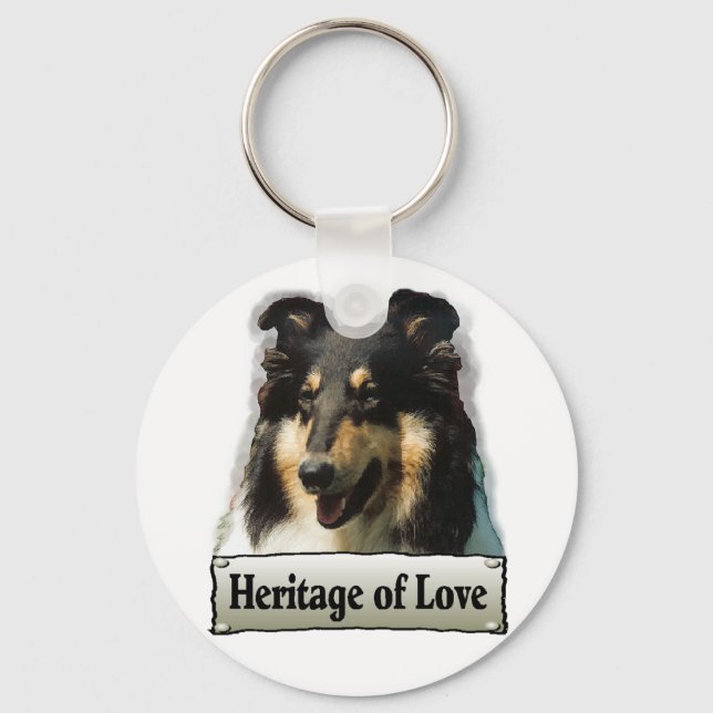Llavero Regalos de Tri Color Rough Collie (Anverso)