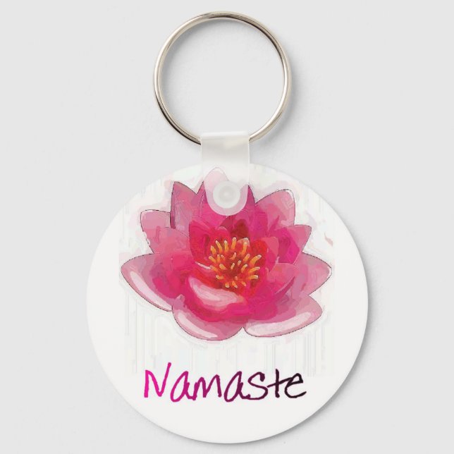 Llavero Regalos de yoga "Namaste" de flores de Lotus (Anverso)