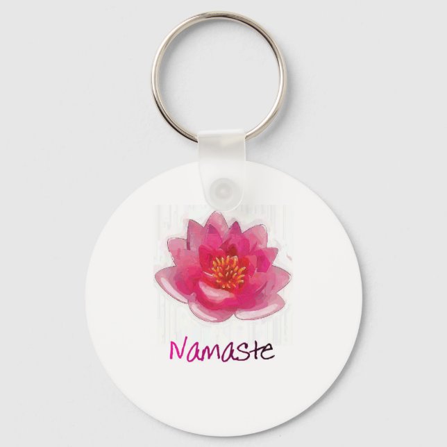 Llavero Regalos de yoga "Namaste" de flores de Lotus (Anverso)