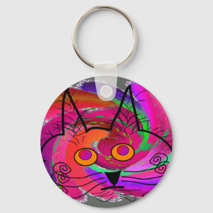 Llavero Regalos del arte abstracto de los amantes del gato
