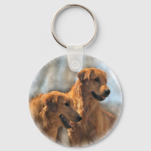 Llavero Regalos del arte del golden retriever