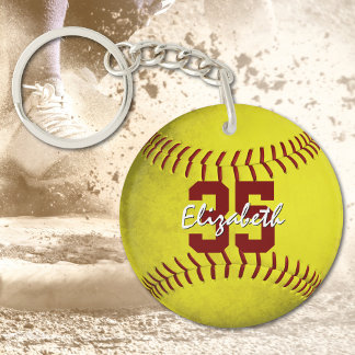 Llavero regalos deportivos con nombre de equipo softball