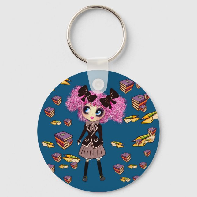 Llavero Regalos estudiantiles Chicas de Kawaii con PinkyP (Anverso)