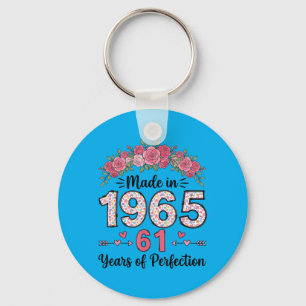 Llavero Regalos Florales Hechos En 1965 Para Mujeres Cumpl