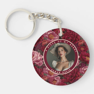 Llavero Regalos originales para marido peonías personaliza