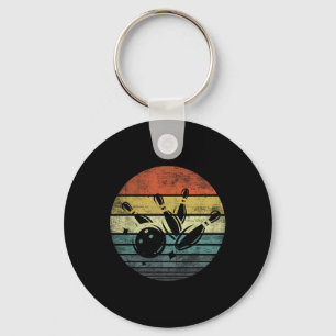 Llavero Regalos para boliche Silueta retro puesta de sol d