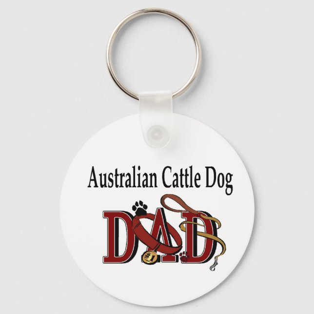 Llavero Regalos para papá de perro boyero australiano (Anverso)