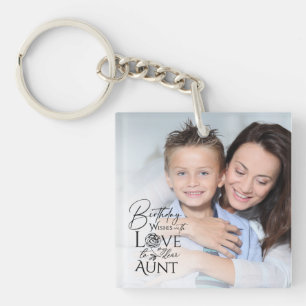 Llavero Regalos para tía Diseño simple de cumpleaños par
