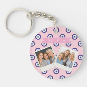 Llavero Regalos Personalizados con Patrón de Ojo Malo Rosa