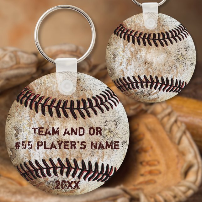 Llavero Regalos PERSONALIZADOS de béisbol para jugadores,  (Cool Vintage look, Personalized Baseball Team Gifts. Nice, Gifts for Baseball Lovers and Coaches.)