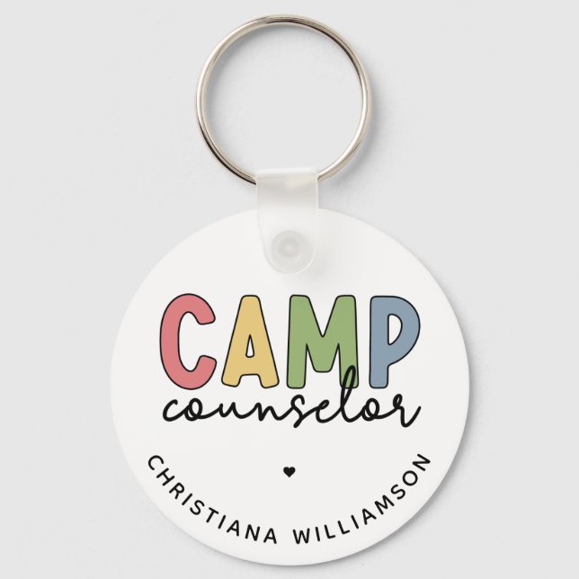 Llavero Regalos personalizados de consejero de campamento (Anverso)