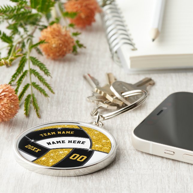 Llavero Regalos personalizados del equipo de voleibol. Neg (Lado)