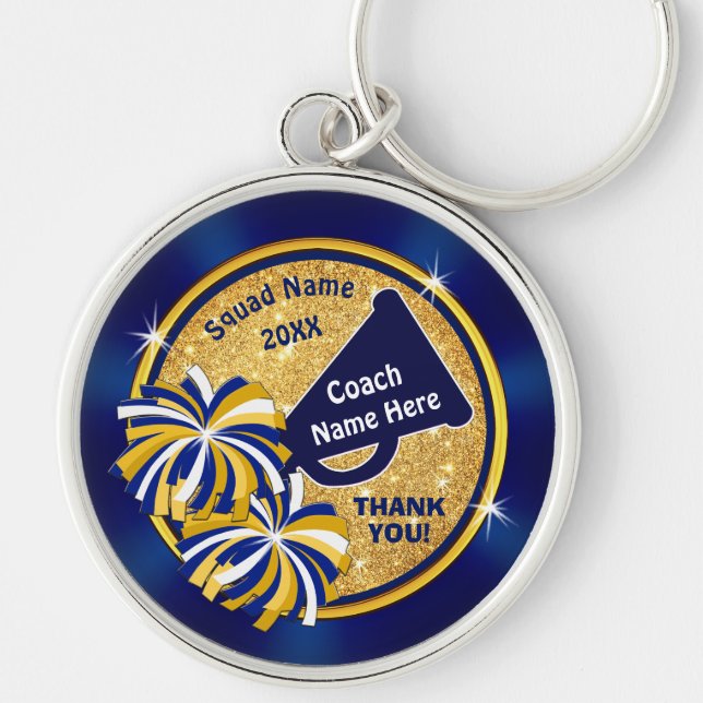Llavero Regalos personalizados para un curandero, azul, or (Frente)