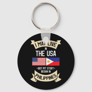 Llavero Regalos raíces filipinas bandera americana de EE. 