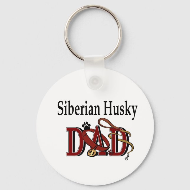 Llavero Regalos Siberian Husky Dad (Anverso)
