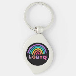 Llavero Regenbogen gemalt mit Schrift LGBTQ
