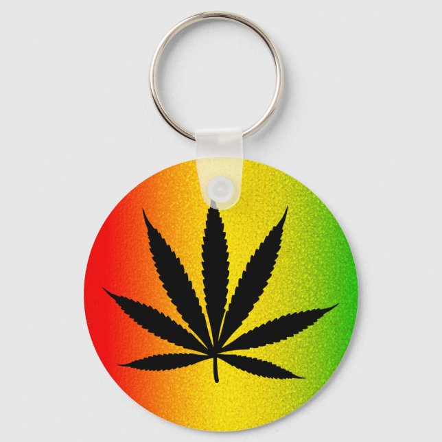 Llavero Reggae Rasta Leaf Clásico Keychain (Anverso)