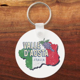 Llavero Región del Valle de Aosta Italia Mapa de recuerdo