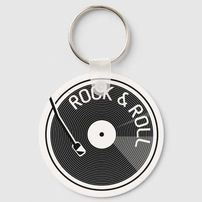 Llavero Registro De Vinilo Rock Y Roll (Anverso)