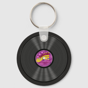 Llavero Registro Psicodélico de Vinilo Personalizado