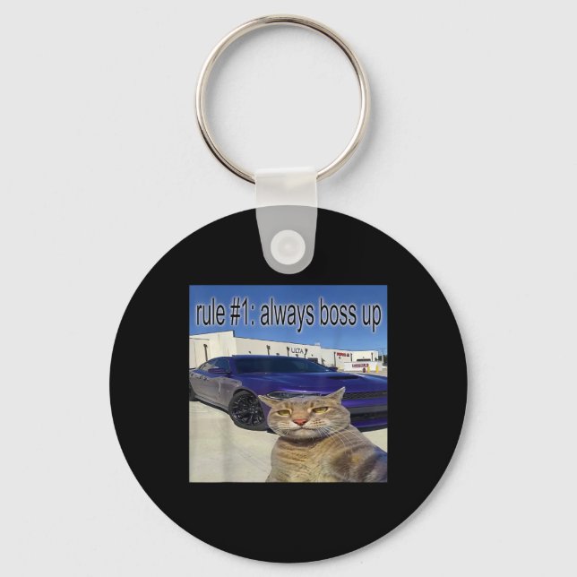 Llavero Regla 1 Siempre Jefe Funny Cat Curiosamente Especí (Anverso)