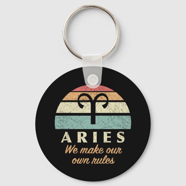 Llavero Reglas divertidas de Aries Zodiac (Anverso)