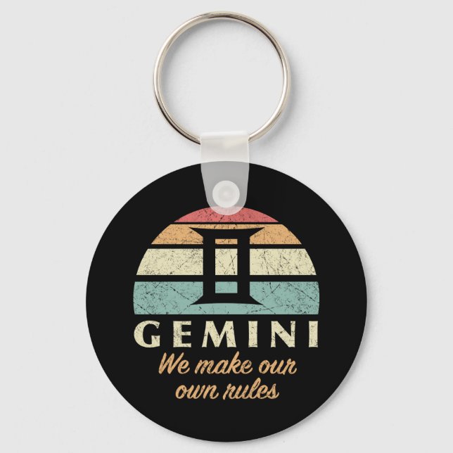Llavero Reglas divertidas de Gemini Zodiac (Anverso)