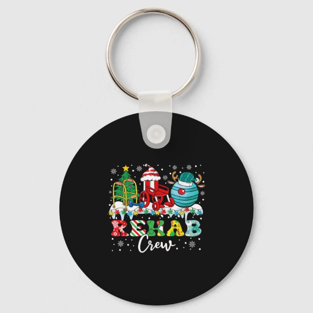 Llavero Rehab Crew Wheelchair Santa Reindeer Rehab Nurse C (Anverso)