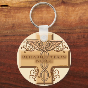 Llavero Rehab Nurse Caduceus