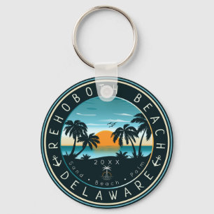 Llavero Rehoboth Beach Delaware Sunset Retro Souvenir 80